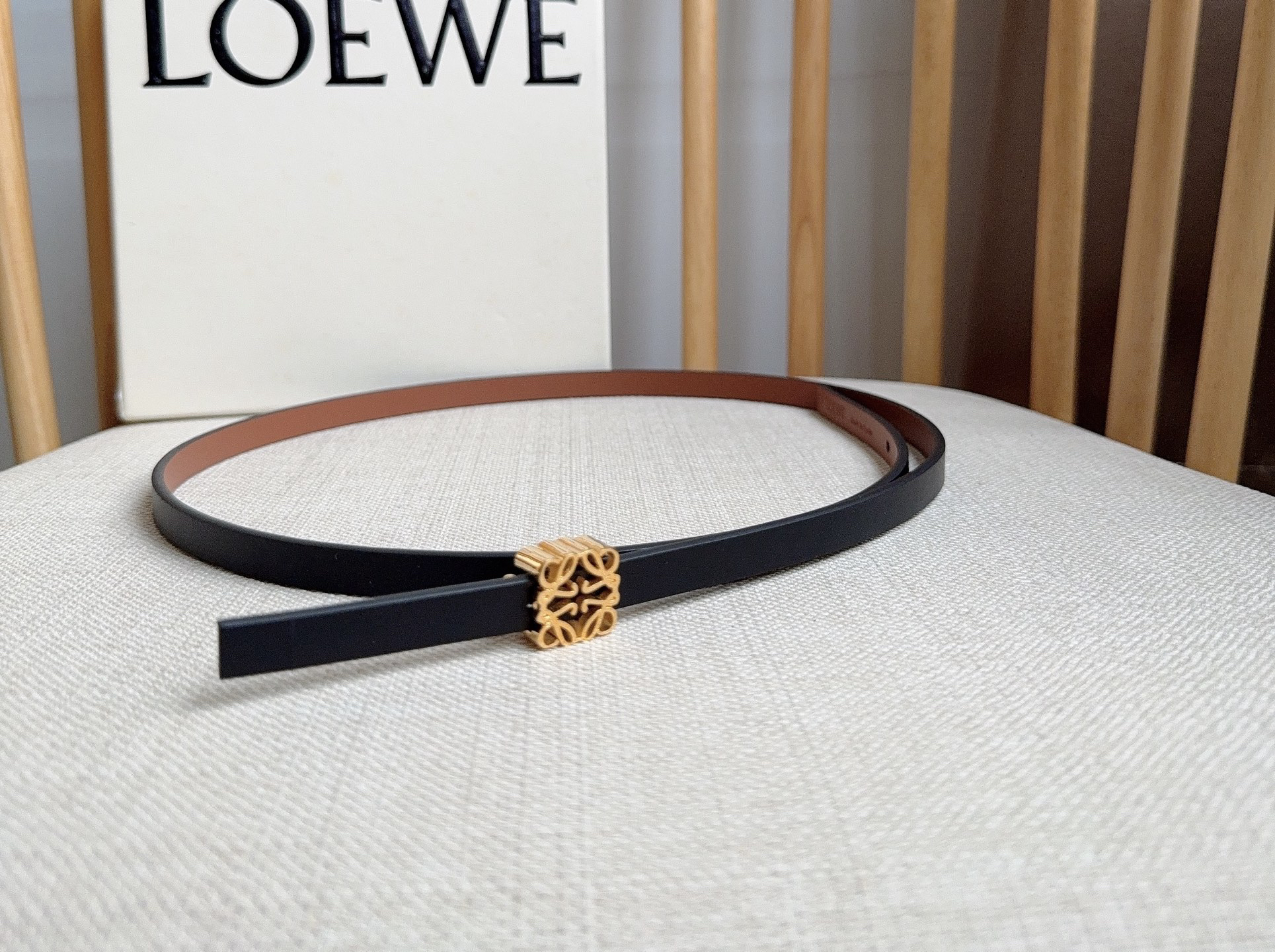 [TOP] LOEWE Leather Belt 1.0cm - Black - 711 Luxury