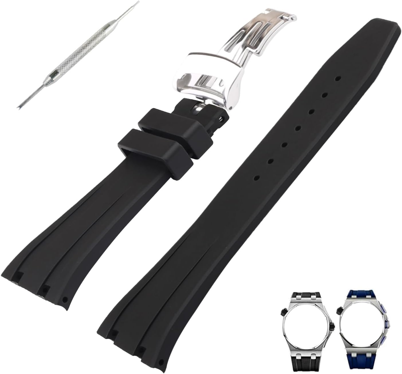 Topuly 26mm Rubber Watch Band replacement for Audemars Piguet Royal Oak Offshore AP 15703 15710 15400 26470 26400 Silicone Strap Wirstband accessories for Men and Women