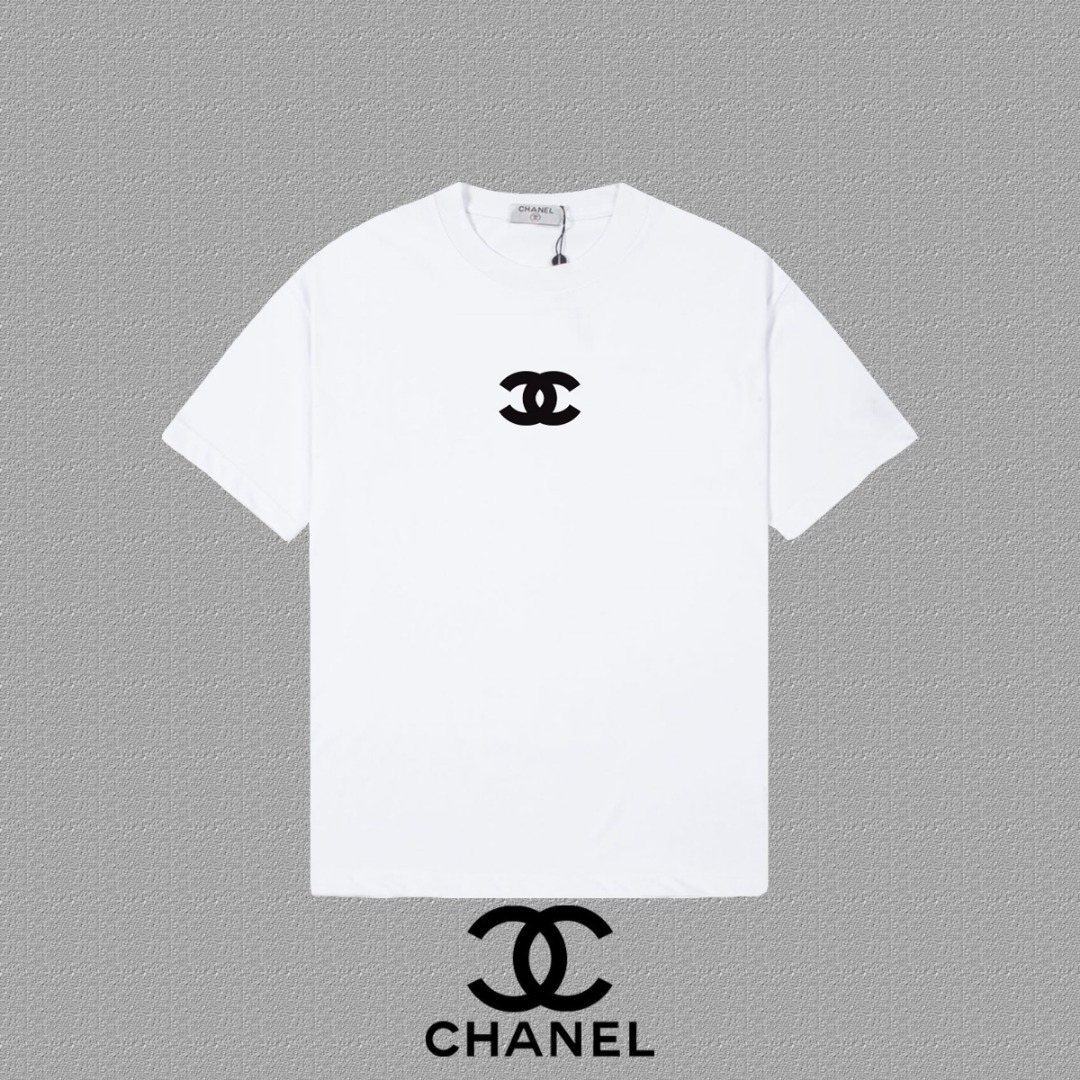 [TOP] CHANEL Men's/Women's Logo Short-sleeve T-shirt - White