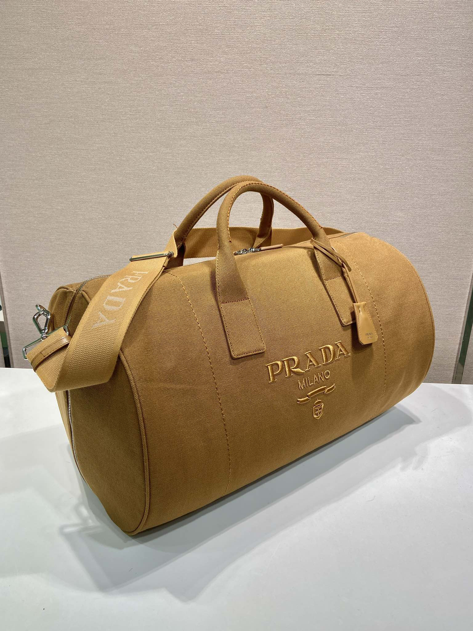 [TOP] PRADA Travel Bag Canvas 53x32x32cm - Brown - 711 Luxury