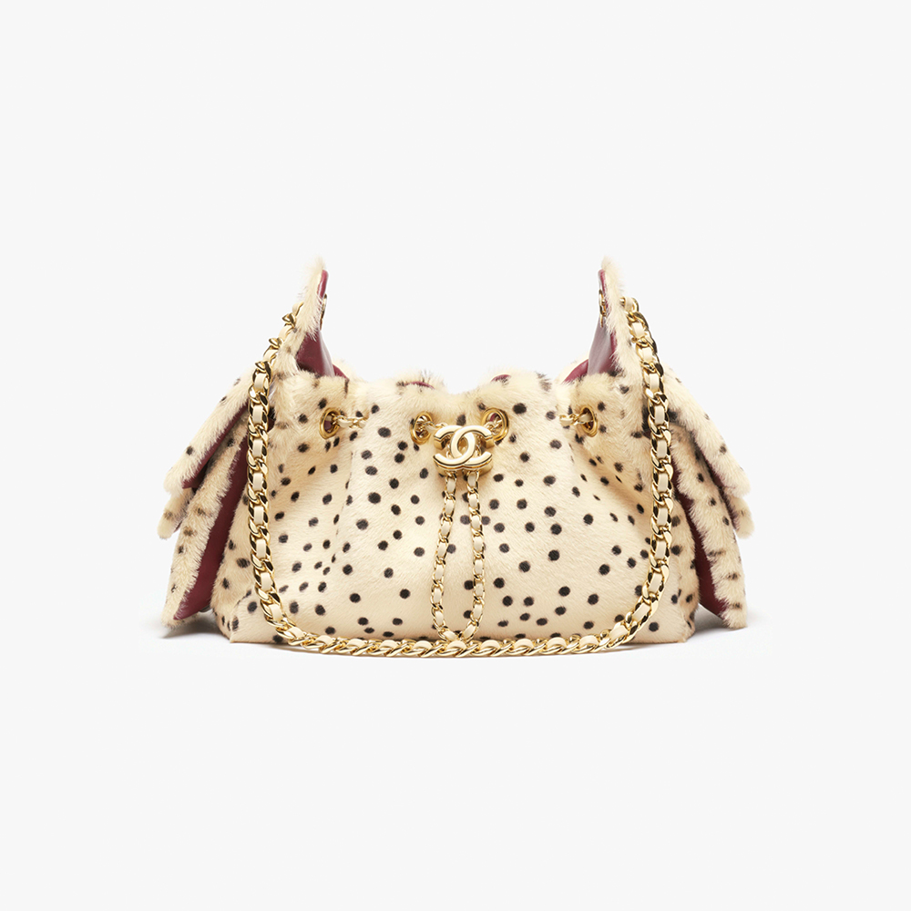 CHANEL 25 Mini Handbag Lambskin Gold-tone Metal Light Beige Black #389191