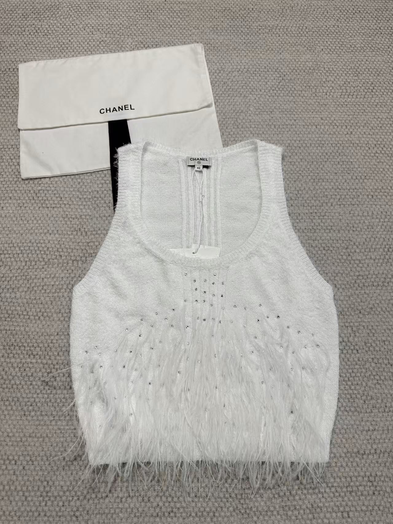 Chanel Top-quality Version Feather Fringe Vest #316257