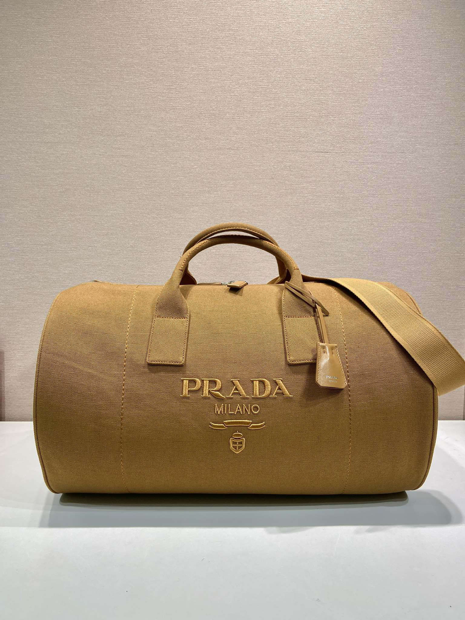 [TOP] PRADA Travel Bag Canvas 53x32x32cm - Brown - 711 Luxury