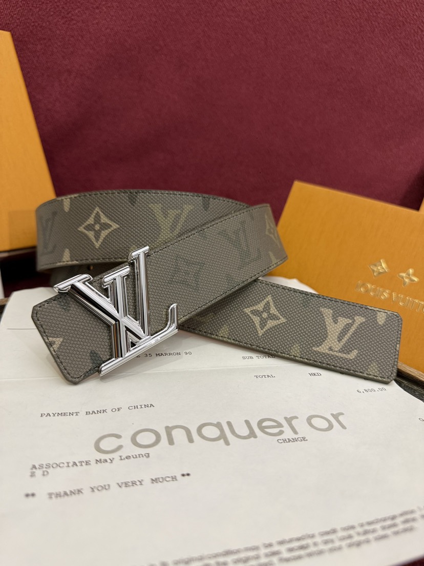 [TOP] Louis Vuitton LV Initials Monogram Surplus Belt 4cm - Green - 711 Luxury