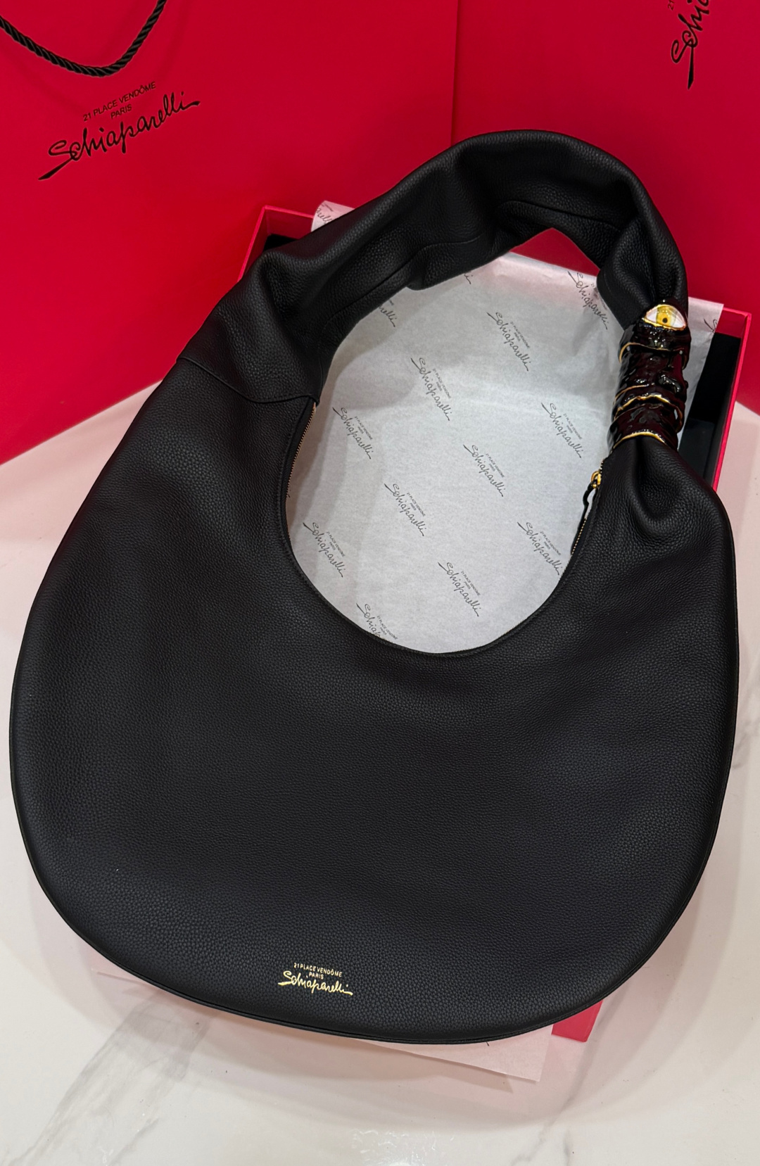 [TOP] Schiaparelli Soufflé Bag 43x60x8cm - Black - 711 Luxury