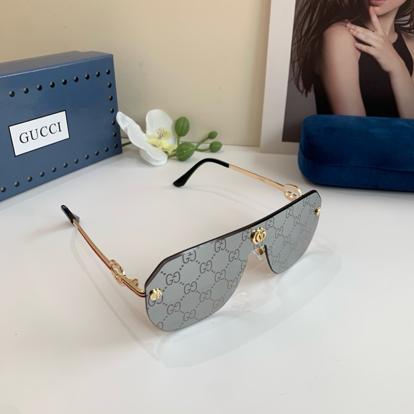 [TOP] Gucci Sunglasses - Gold - 711 Luxury