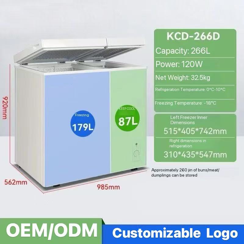 266L 0.98m Dual-Temperature Refrigerator --- 0.54 CBM