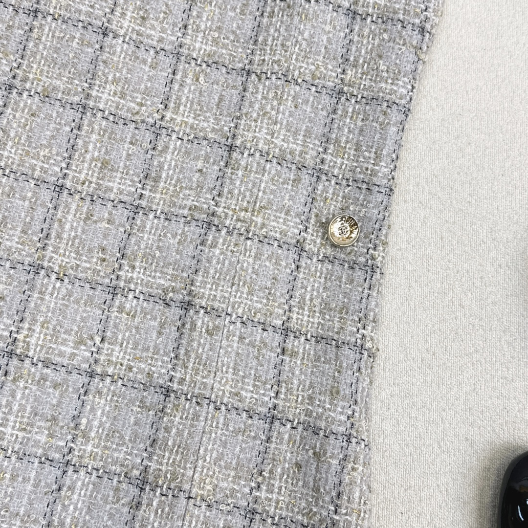 [TOP] CHANEL  Sleeveless Woven Dress - Grey