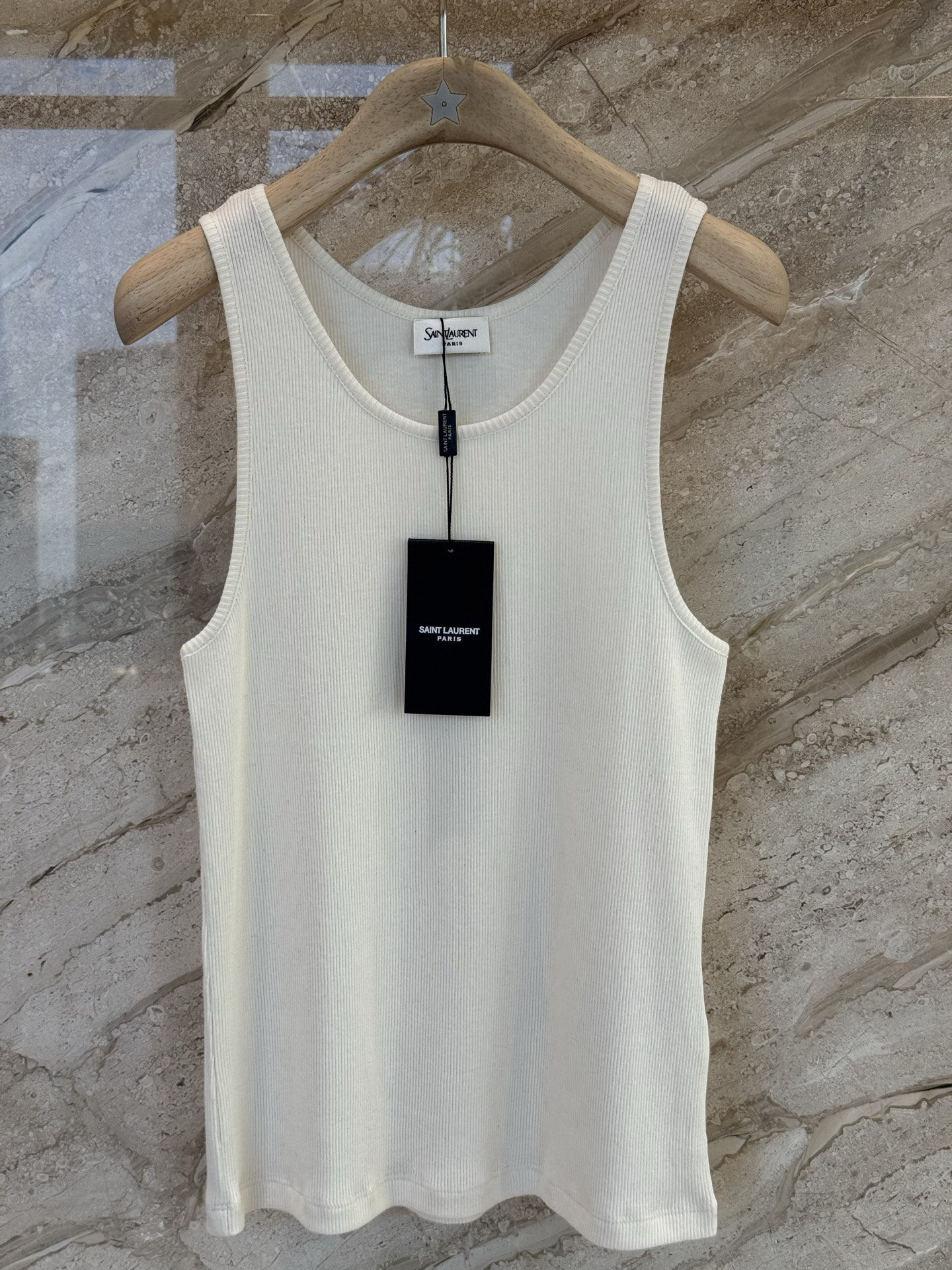 [TOP] Yves Saint Laurent YSL Knit Vest - White - 711 Luxury