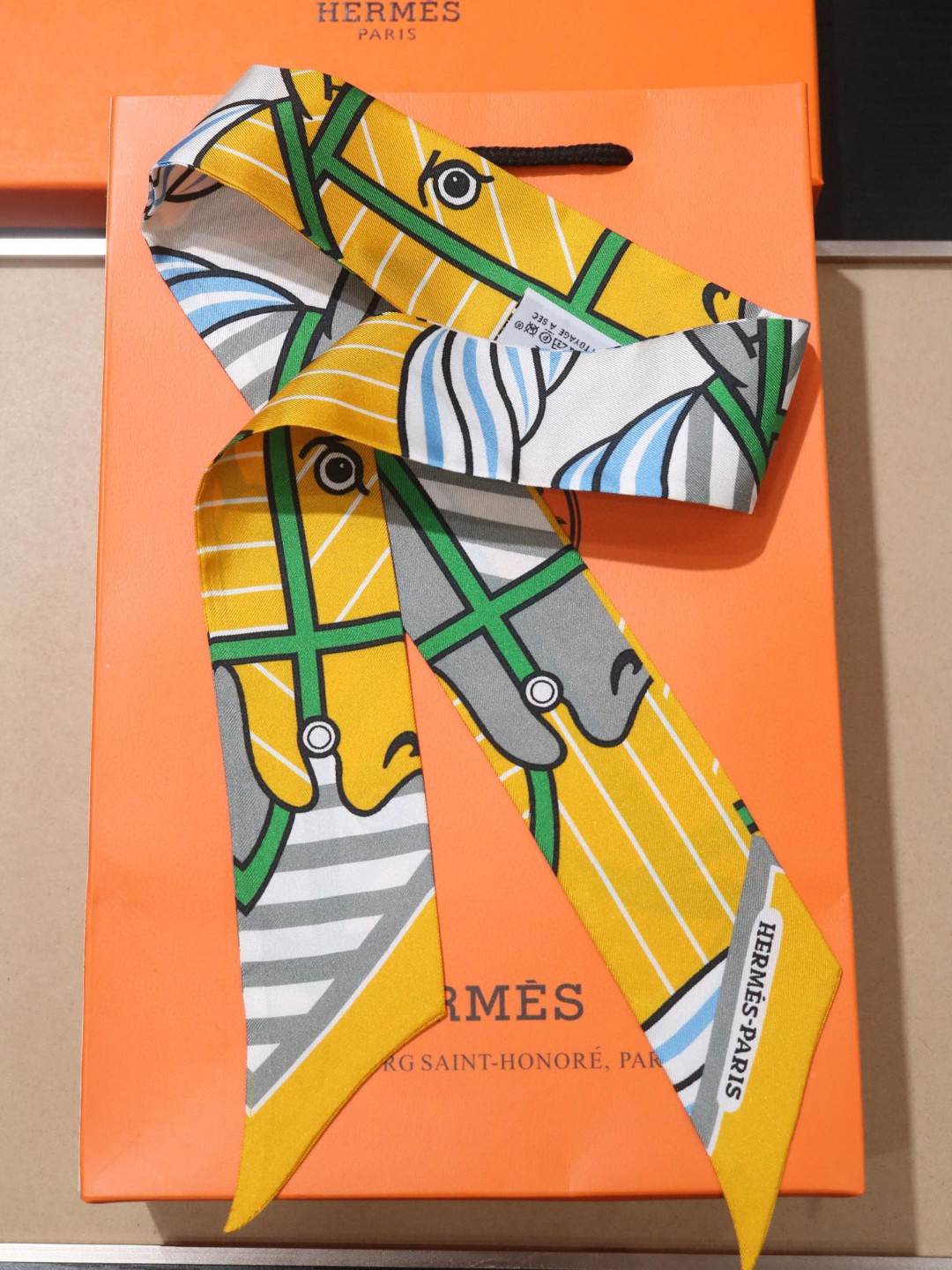 [TOP] HERMES Twilly Scarf - Yellow - 711 Luxury