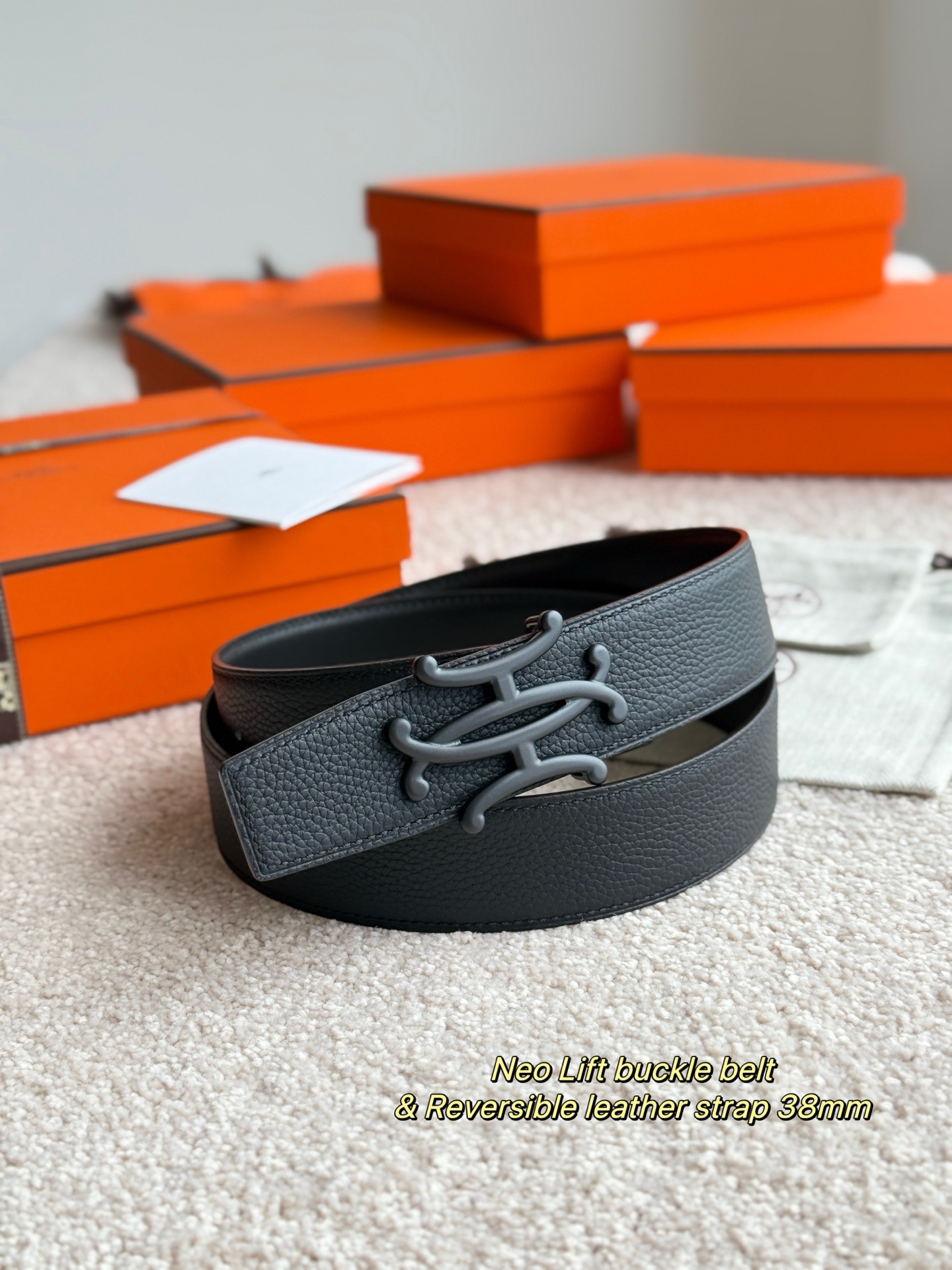 [TOP] HERMES Men's  Belt 3.8cm - Black - 711 Luxury