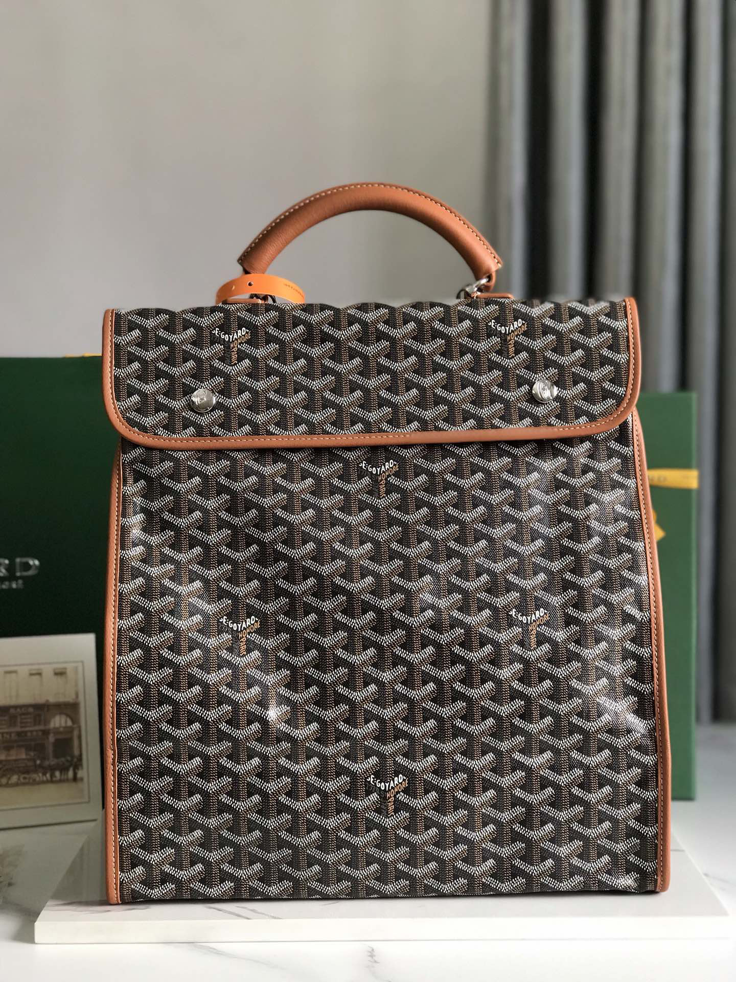 [TOP] Goyard Saint Léger Backpack 37x15x34cm - Brown - 711 Luxury