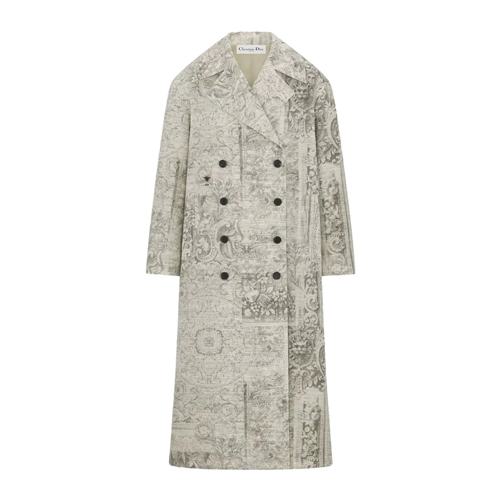 Dior nude Clothing Dior Double-Breasted Embroidered Coat in Nude#396323 | Nigo Office