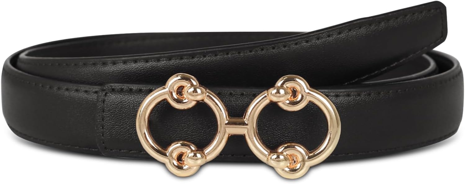 Aurolran Women's Leather Belt with Buckle - Ideal for Dresses, Jeans, and Coats