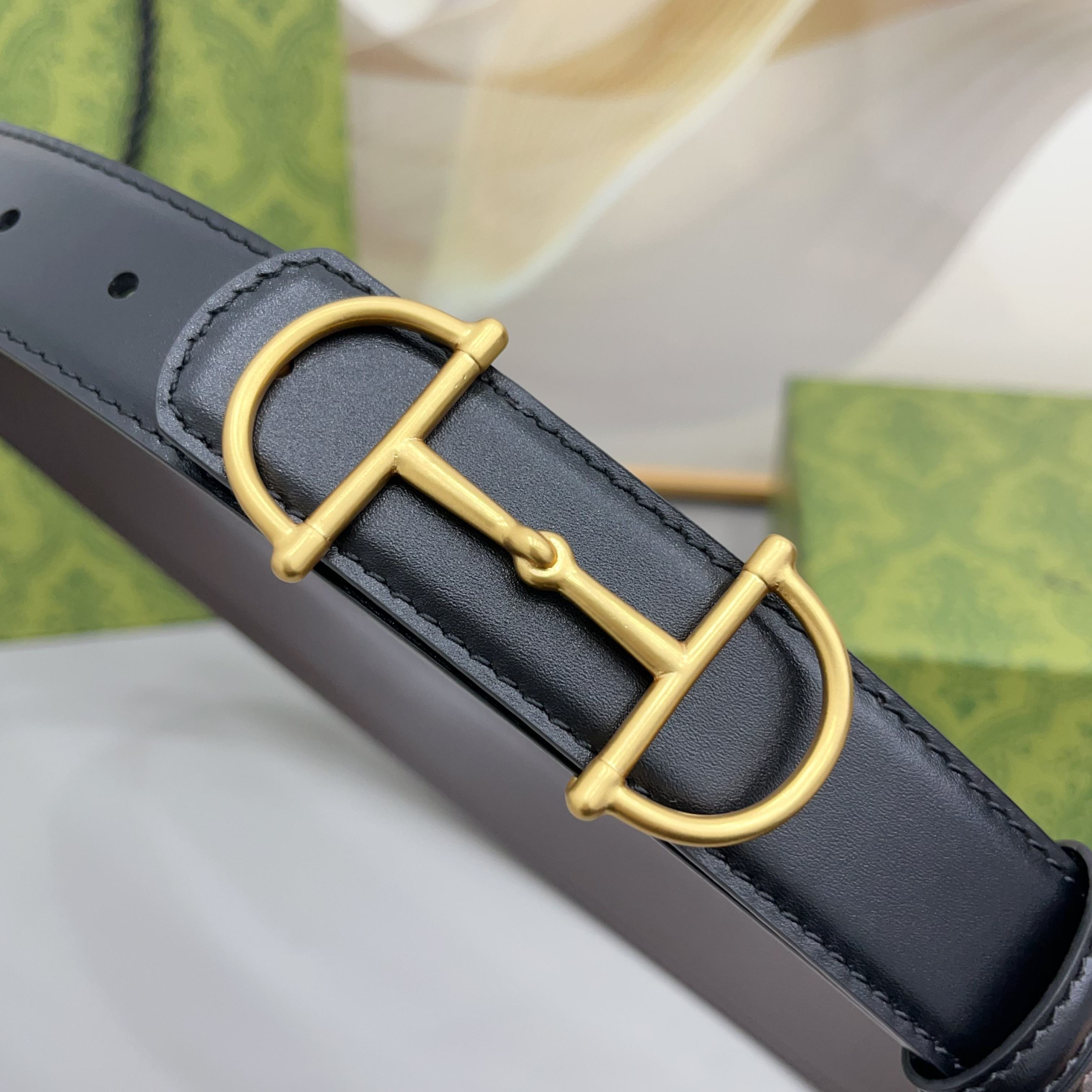 [TOP] GUCCI  Belt 3 cm - Black - 711 Luxury