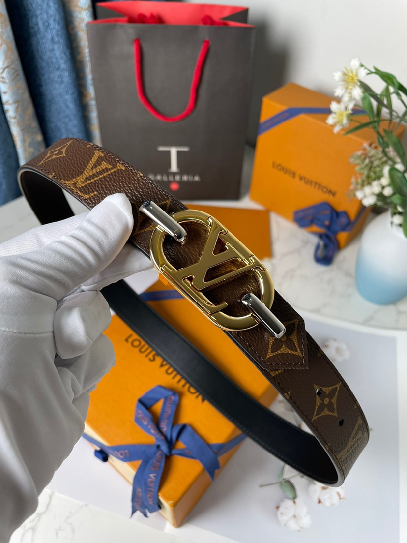 [TOP] Louis Vuitton LV Belt 3 cm - Brown - 711 Luxury