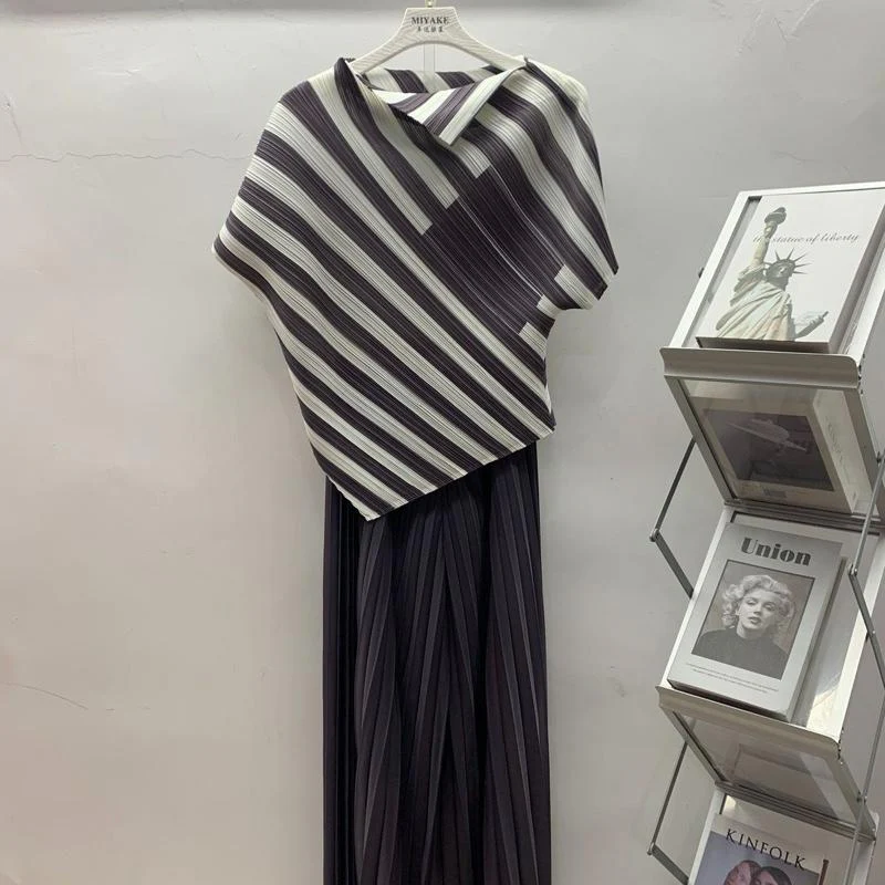 Elegant Pleated Two-Piece Set