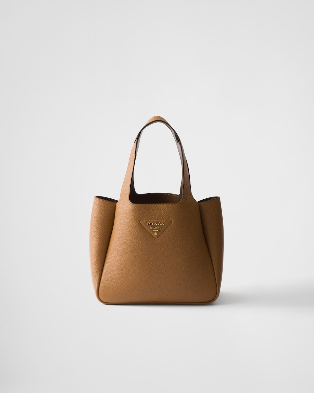 Small leather tote bag Caramel