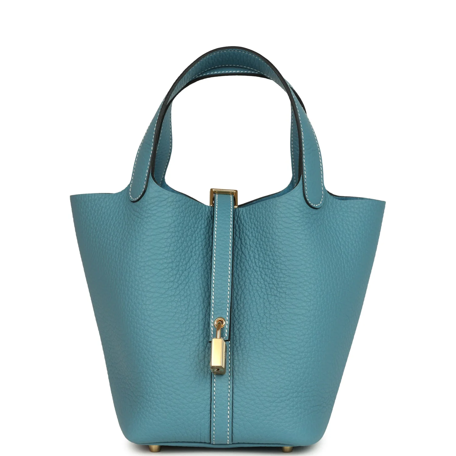 Hermes Picotin Lock  Blue Jean Clemence Gold Hardware