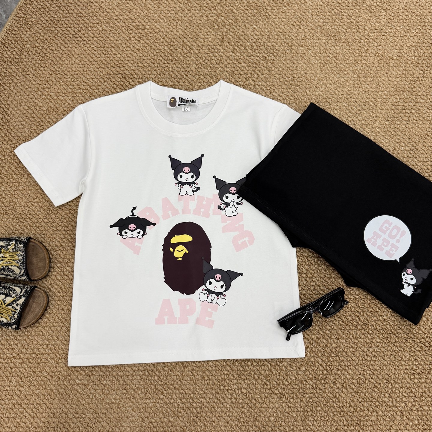 Bape Unisex Kids Black White Kuromi Ape Head 