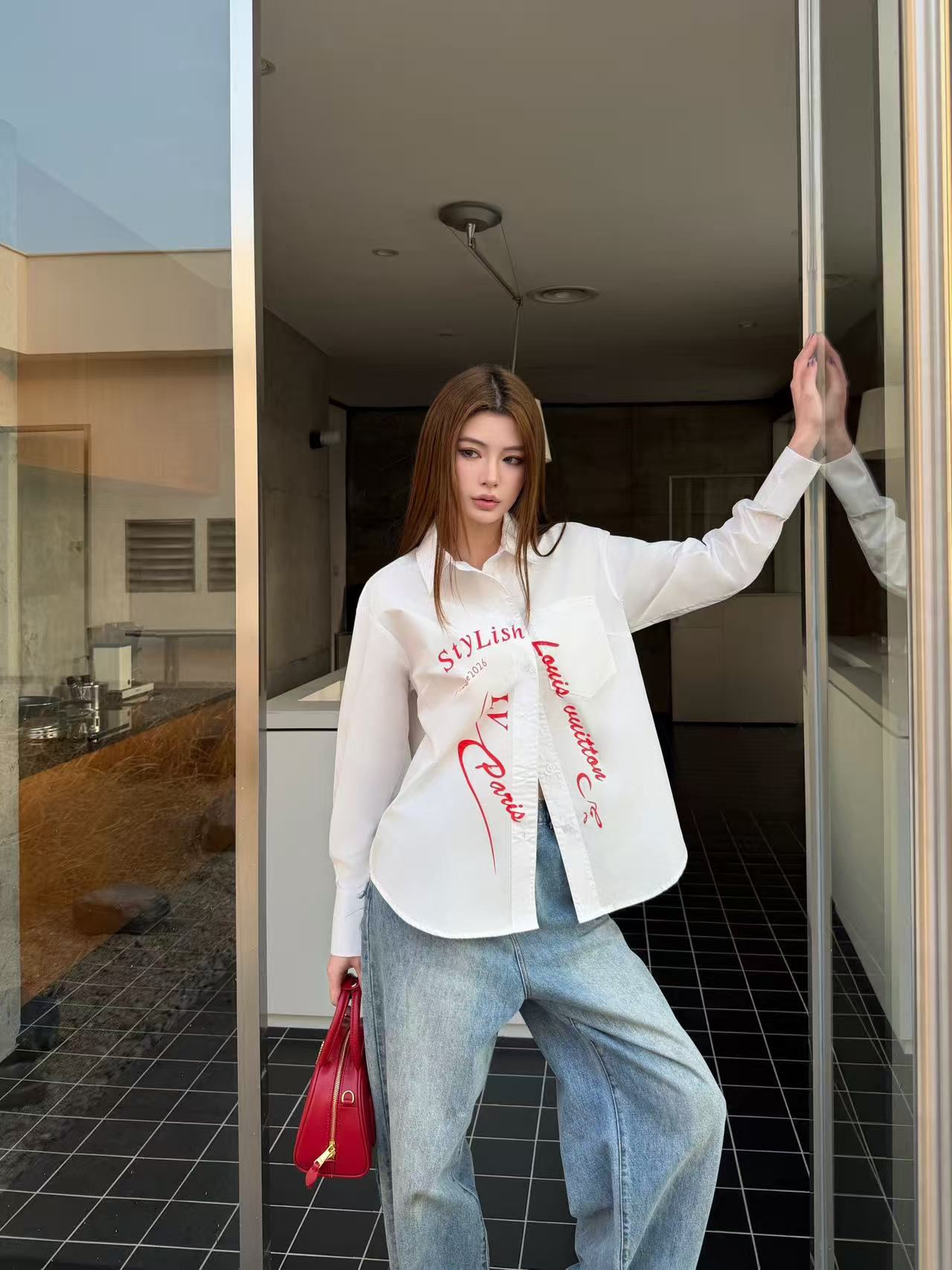 [TOP] Louis Vuitton LV Shirt - White