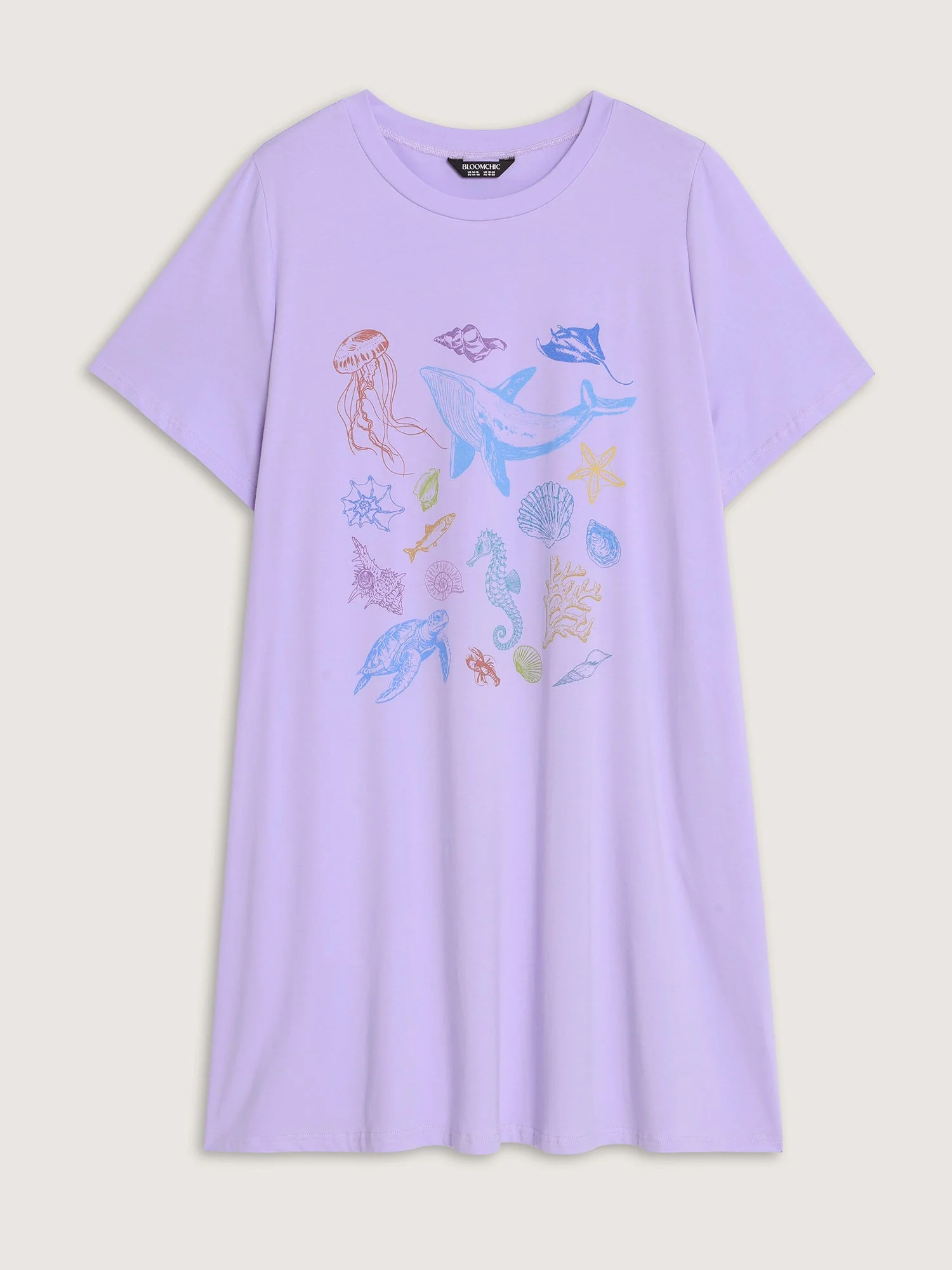 Cotton Ocean Elements Stretchy Lounge Dress