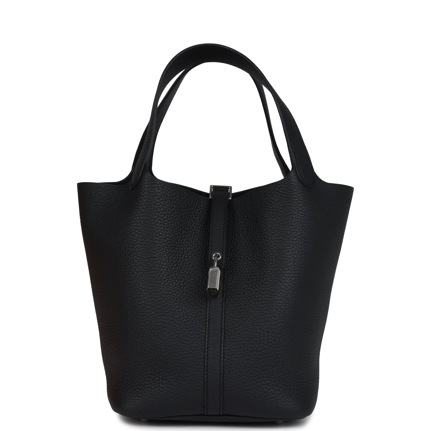 Hermes Picotin Lock  Black Clemence Palladium Hardware