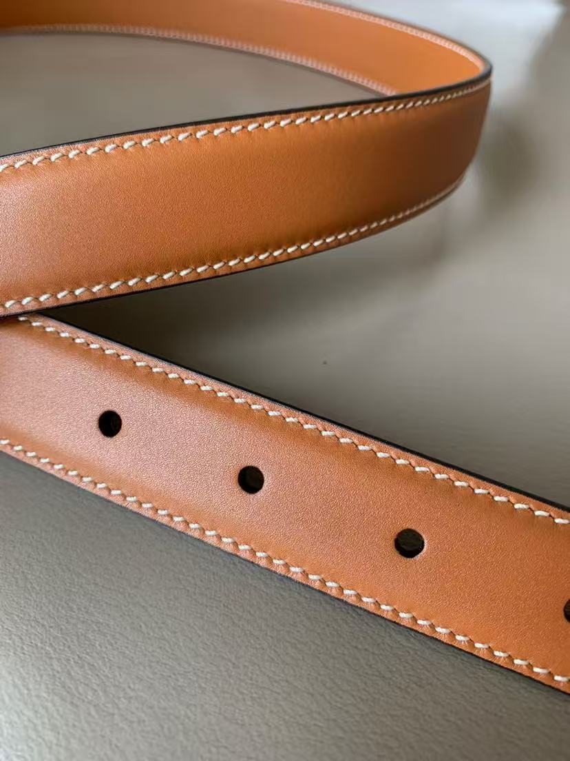 [TOP] CELINE Belt Calfskin 2.5cm - Brown - 711 Luxury