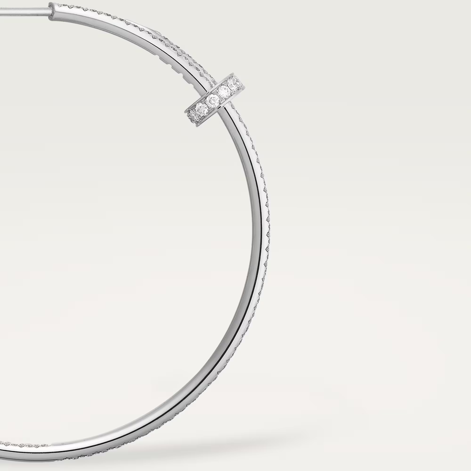 Carty Nails Solo Trace Earrings ,White Gold,176 Moissanite, Large Model