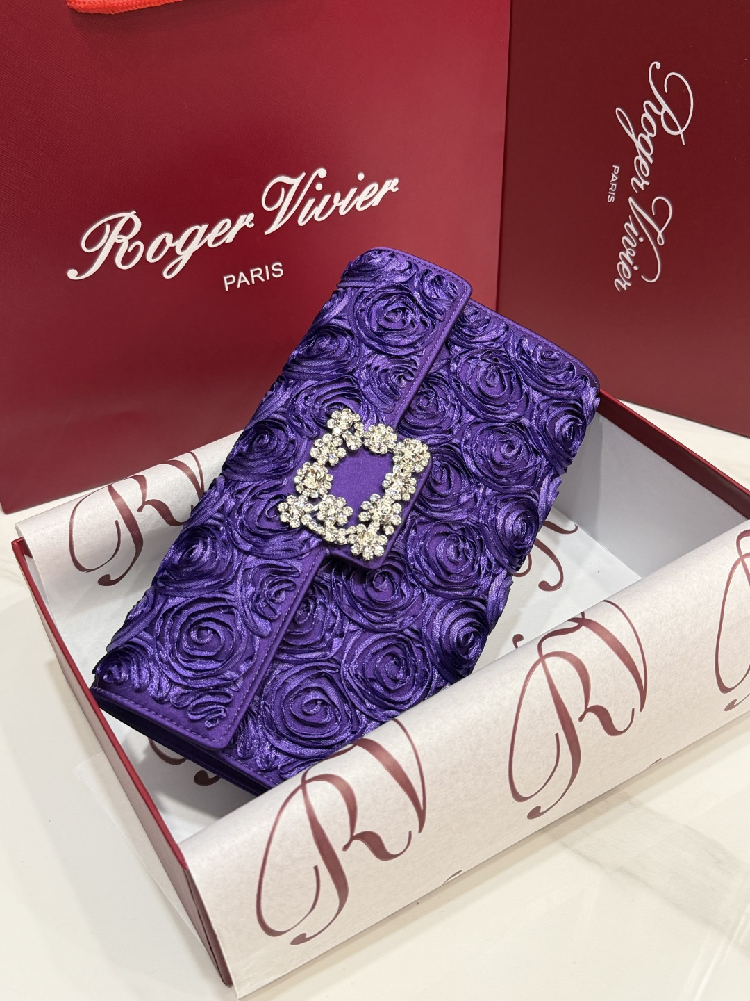 [TOP] ROGER VIVIER Diamond Bag 24-13-3 CM - Purple - 711 Luxury
