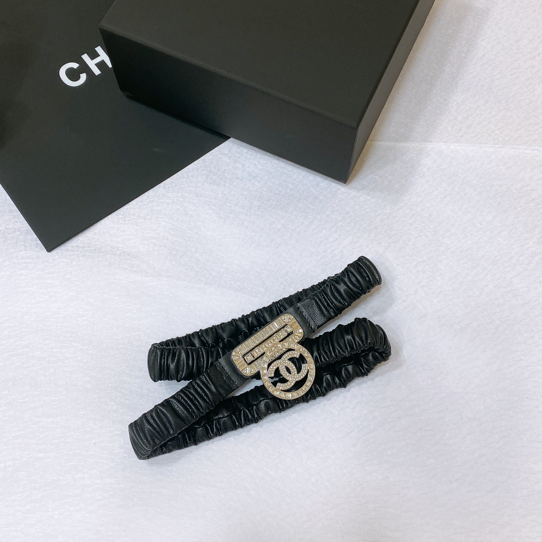 [TOP] CHANEL Elasticity Belt 4 Sizes - Black - 711 Luxury