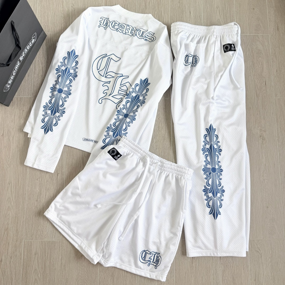 Chrome Hearts white Clothing Copy Copy Chrome Hearts White Mesh Hockey Jersey Shorts Pants T-shirt Sweatshirt Vest #390489 |