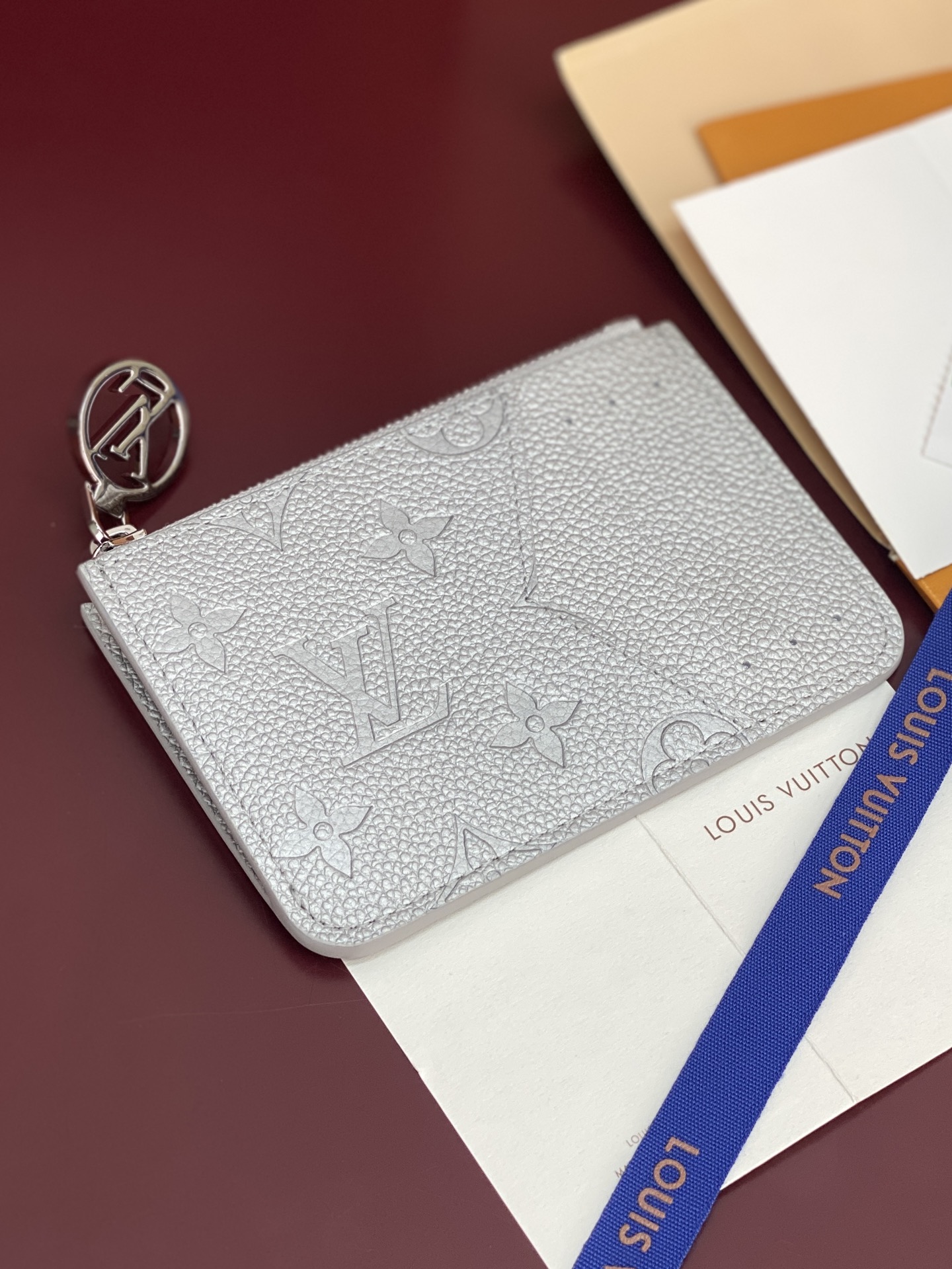 [TOP] Louis Vuitton LV Romy Card Holder 12x8x0.8cm - Pearl Silver