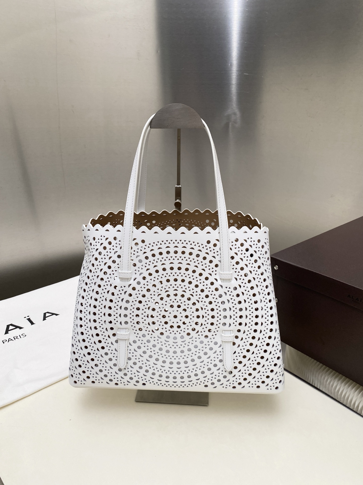 [TOP] ALAIA LE MINA 32 Bag 32*24*14 cm - White - 711 Luxury