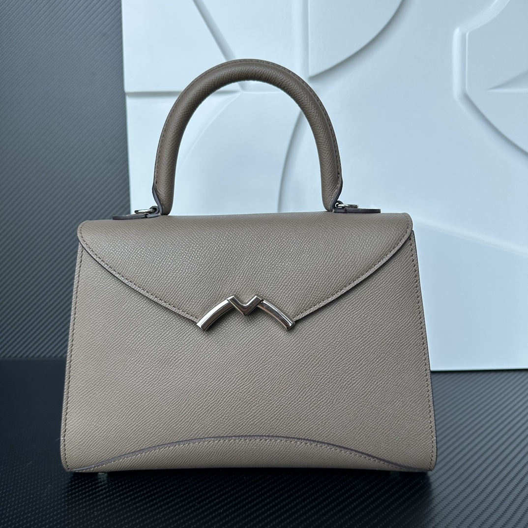 [TOP] MOYNAT Gabrielle Bag Cowhide 26x18x9cm - Gray - 711 Luxury