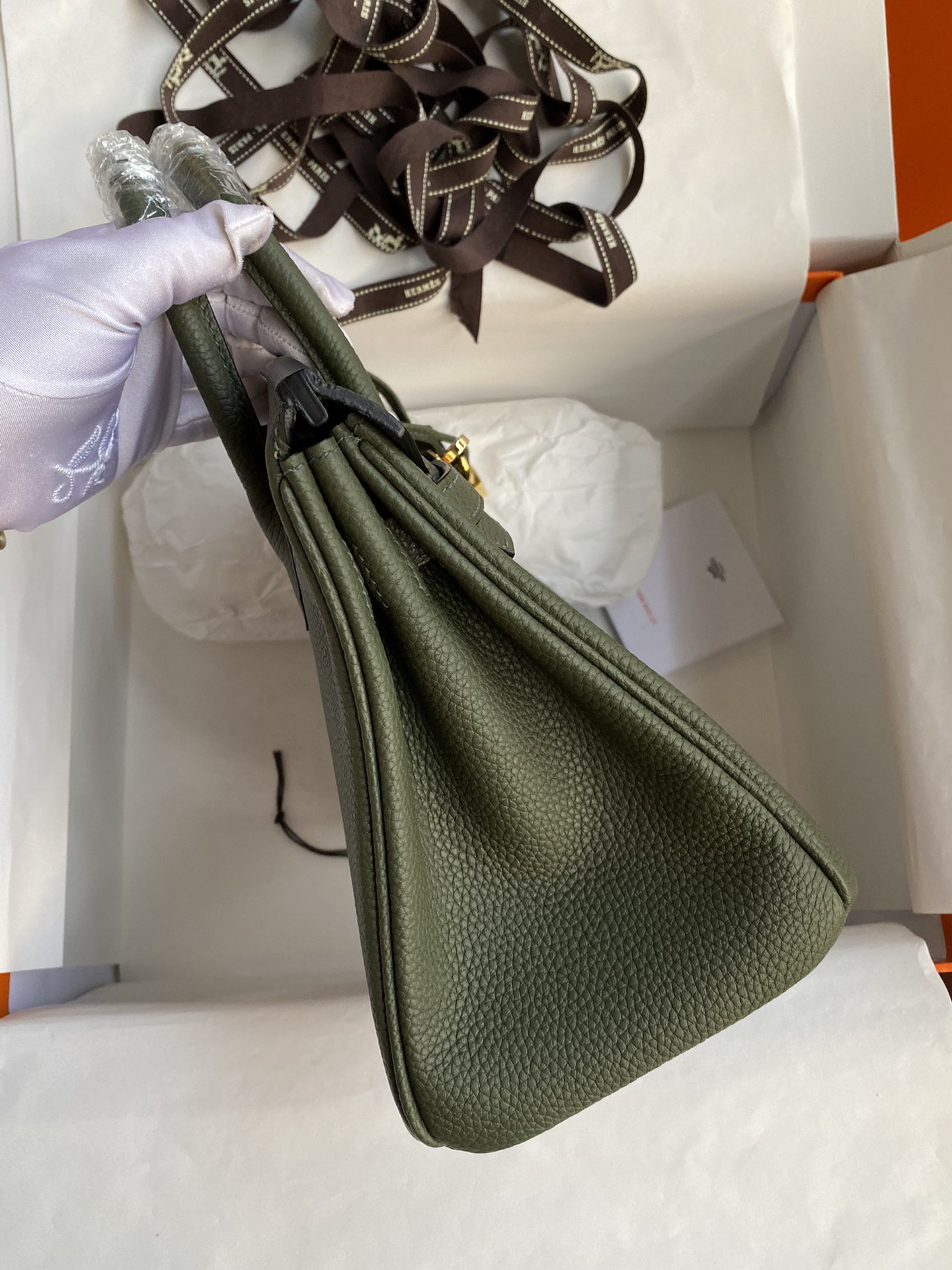 [TOP] HERMES Birkin Togo Leather 25cm - Vert Maquis & GHW