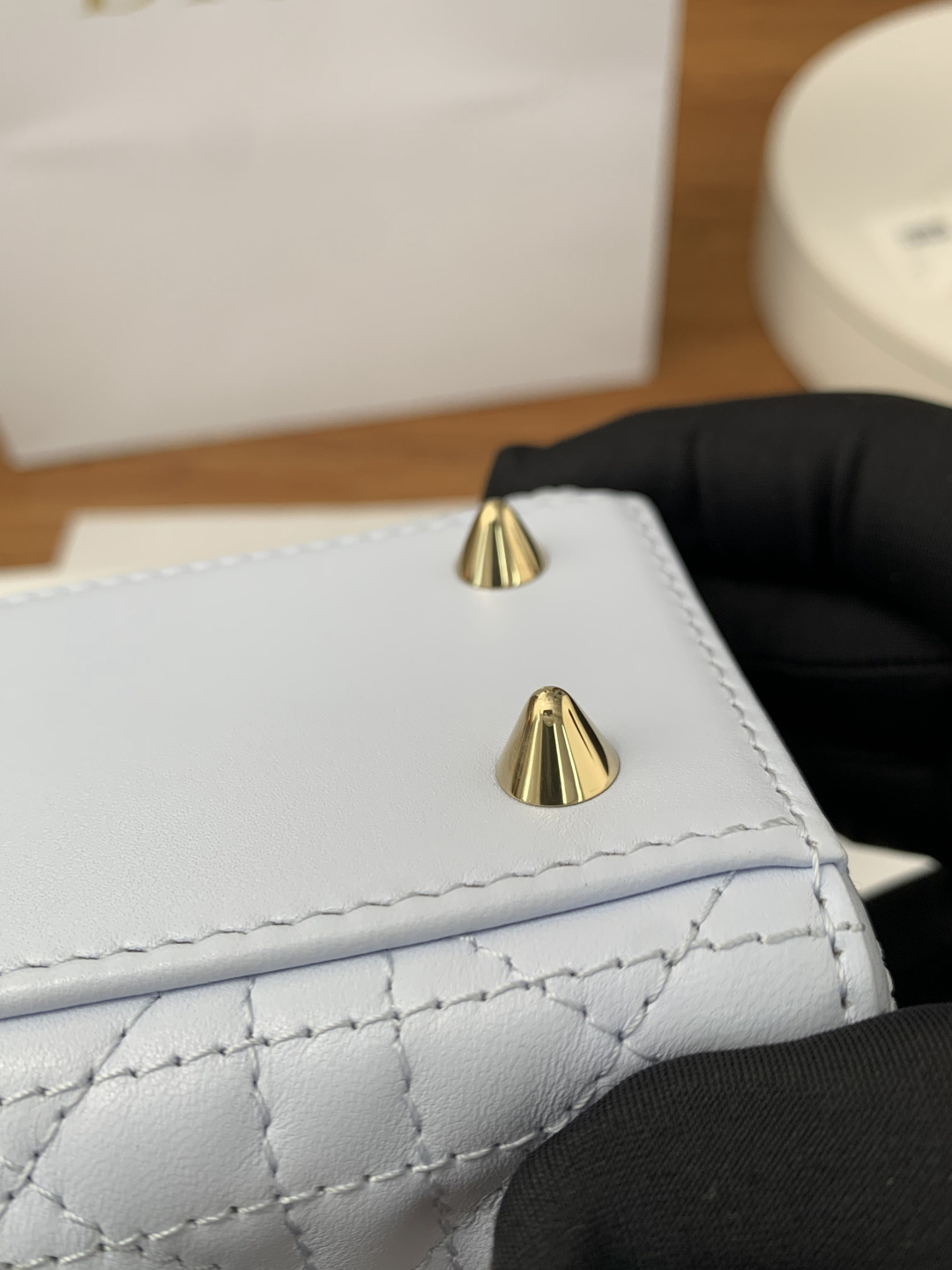 [TOP] Christian Dior Lady Dior Bag Lambskin 20x16.5x8cm - Blue