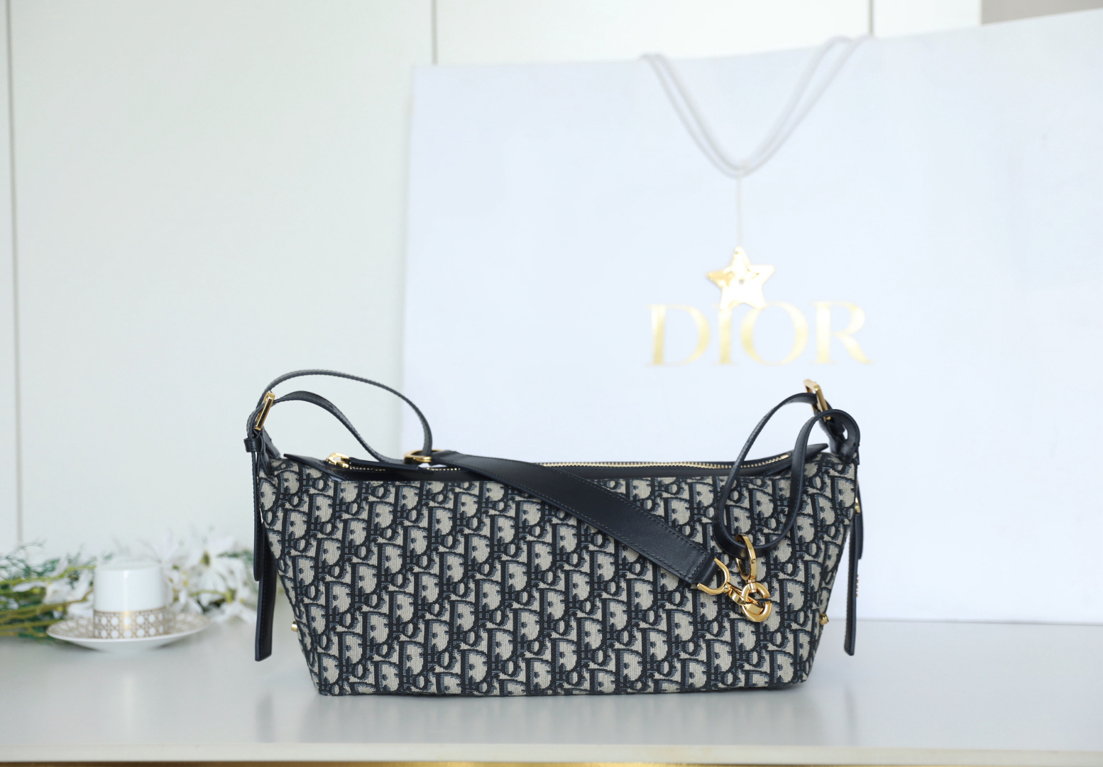[TOP] Christian Dior D-Journey Bag 33x16x15cm - Navy Blue - 711 Luxury