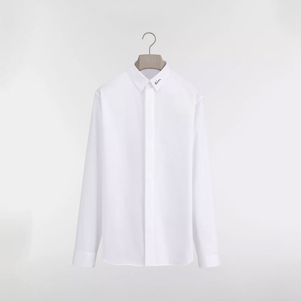 Dior white Clothing DIOR Shirt with Bee Embroidery White Cotton Poplin #394213 | Nigo Office