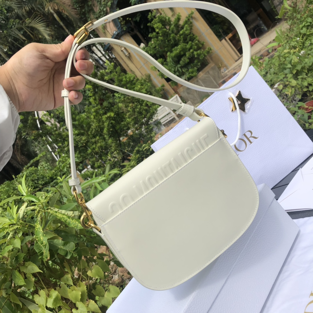 [TOP] Christian Dior Bobby Bag Cowhide 22x17x6cm - White - 711 Luxury