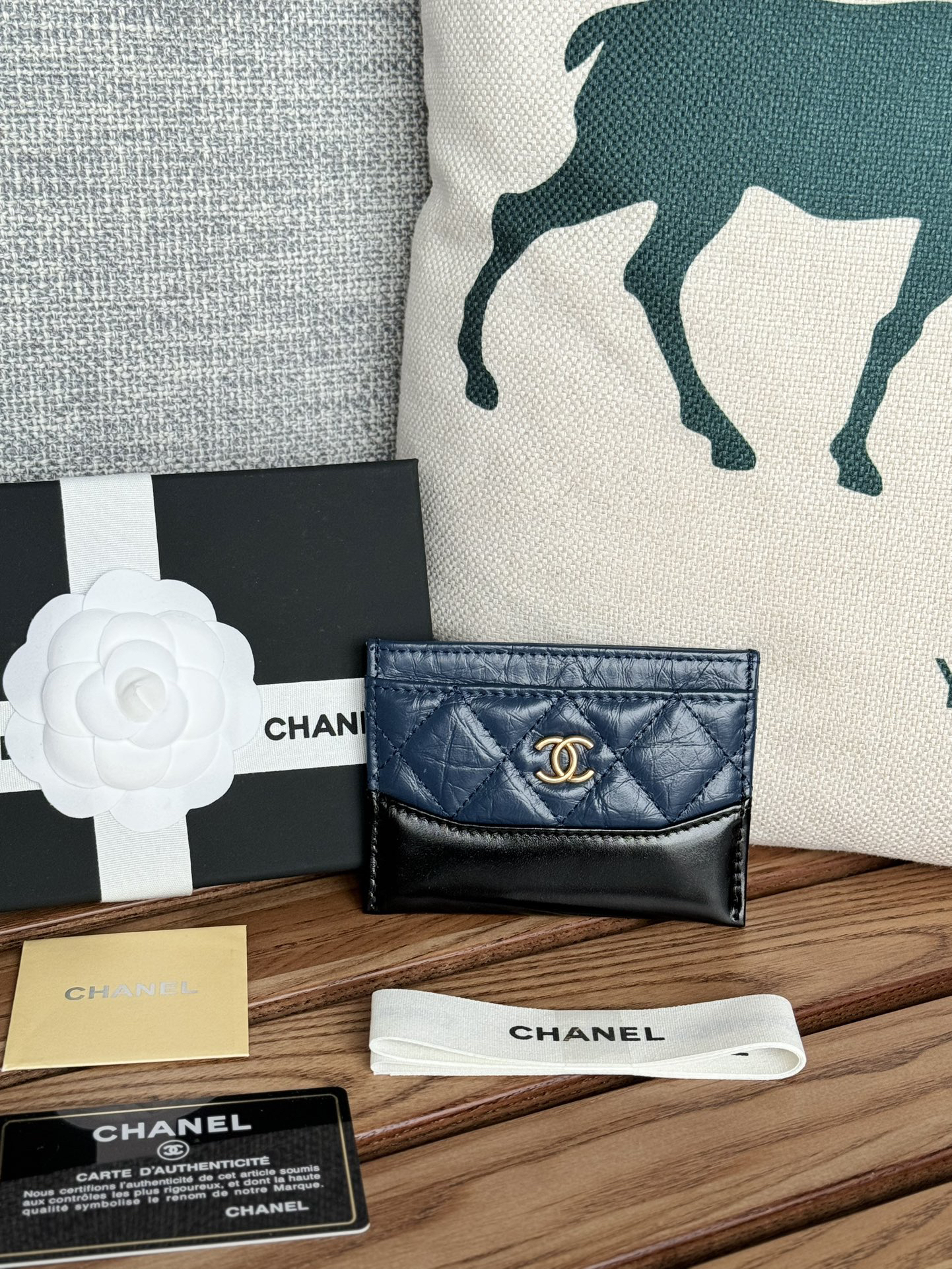 [TOP] CHANEL Card Holder Calfskin 11x7.5x0.5cm - Blue - 711 Luxury