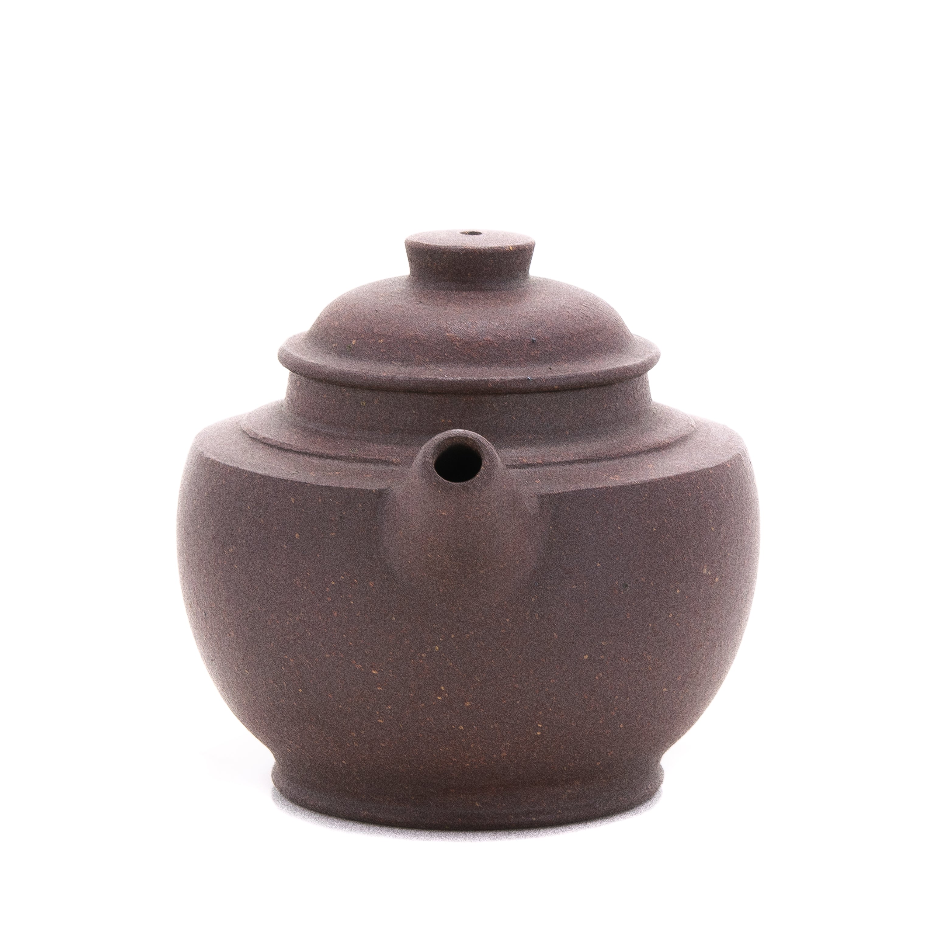 1980's Yixing Zini Flat Shoulder JuLun Zhu (巨輪珠) Chinese Teapot