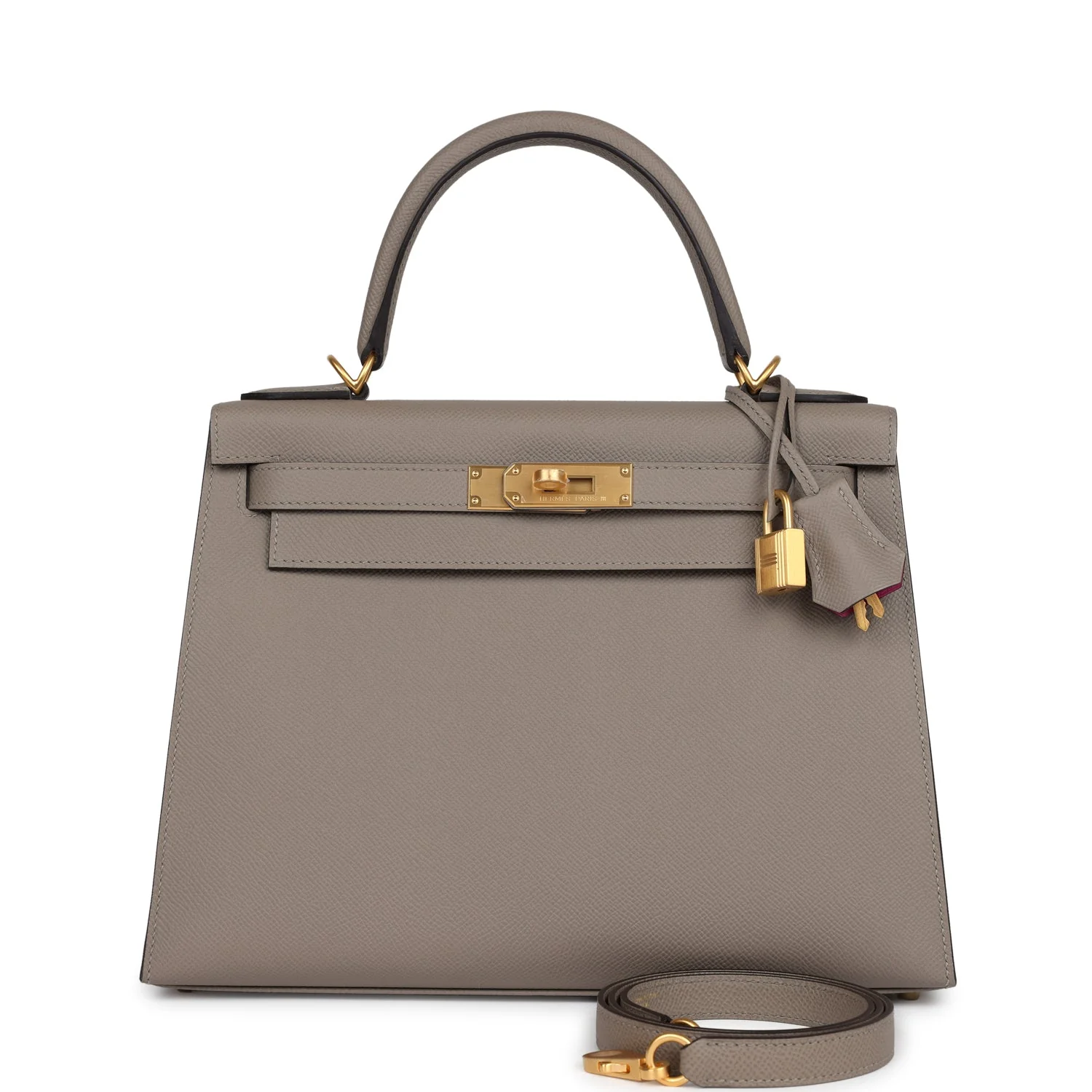 Hermes Special Order (HSS) Kelly Sellier  Gris Asphalte Verso Epsom Brushed Gold Hardware