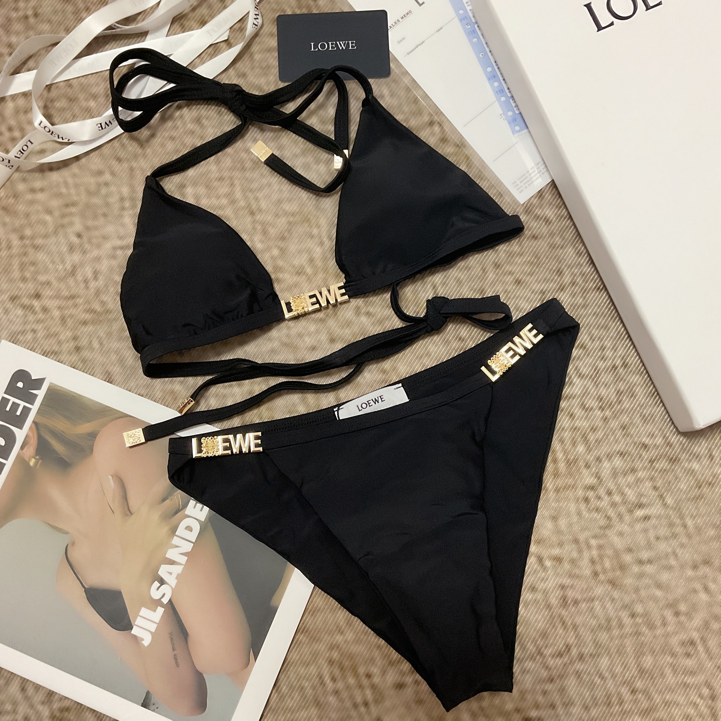 [TOP] LOEWE Bikini Swimsuit - Black - 711 Luxury