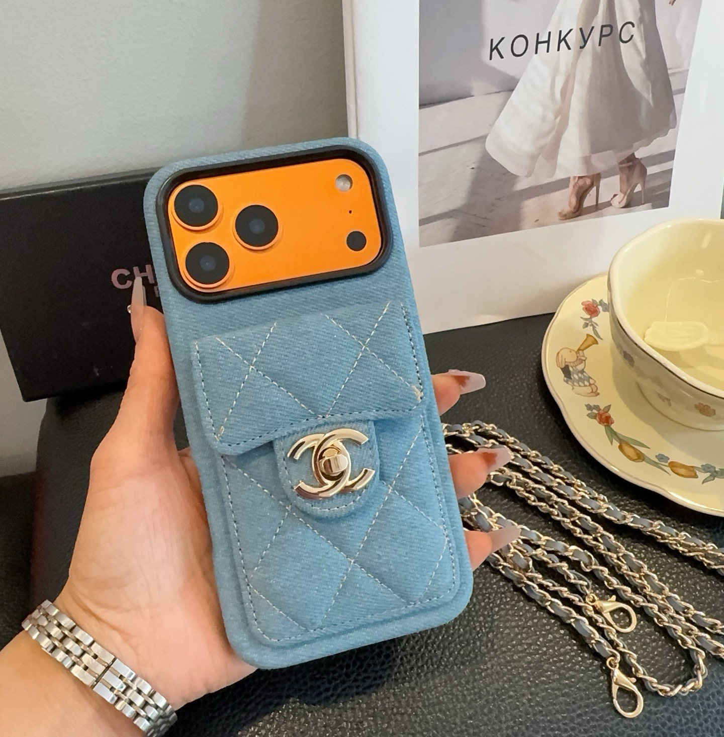 [TOP] CHANEL Phone Case - Light Blue - 711 Luxury