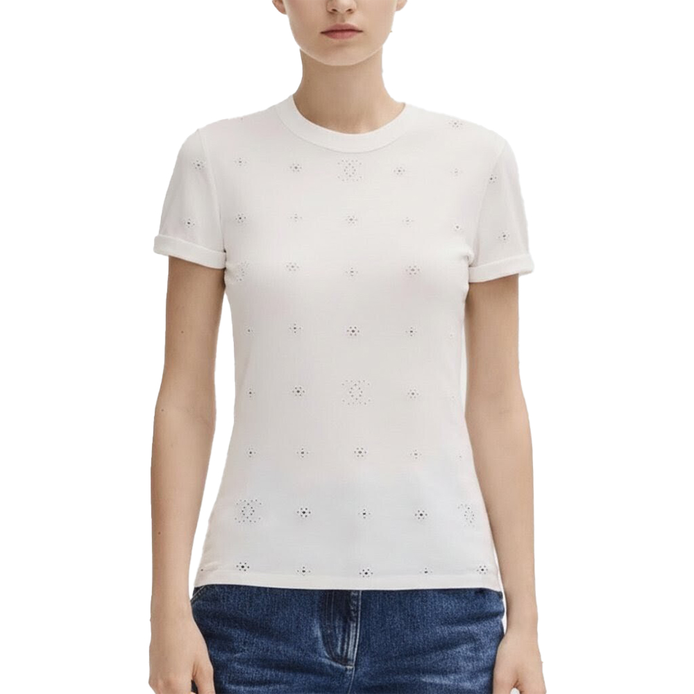 Chanel white Clothing Chanel Top-Quality Version Short-sleeved Top Cotton White | Nigo Office