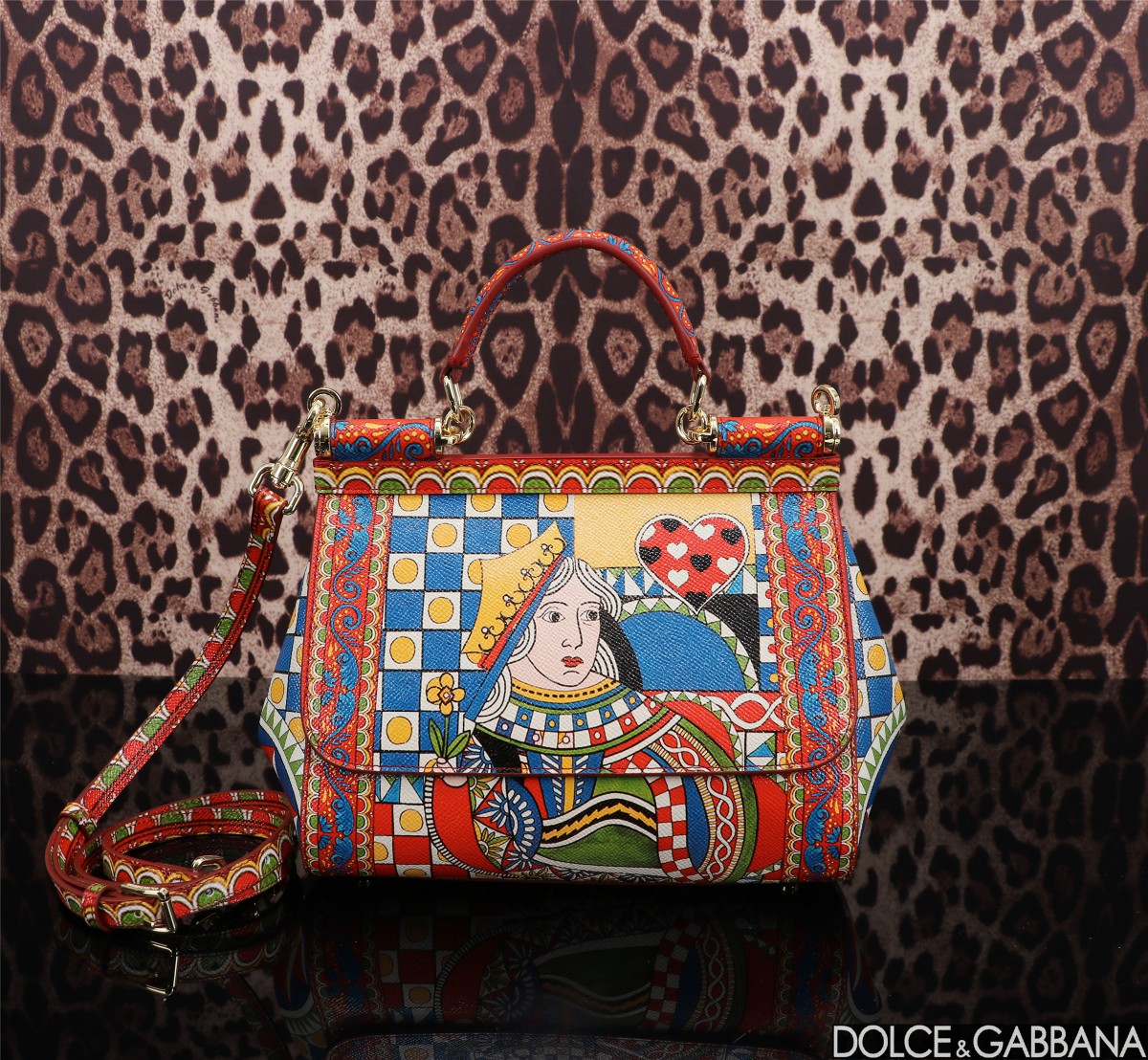 [TOP] Dolce & Gabbana D&G Printed Sicily Bag 25x12x20cm - Red