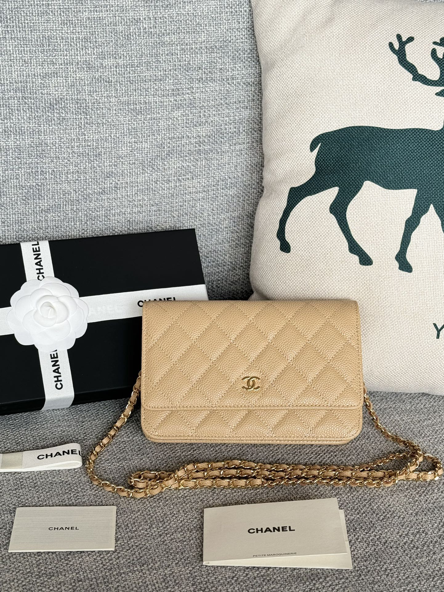 [TOP] CHANEL Woc Bag Cowhide 19x12x3cm - Khaki & GHW - 711 Luxury