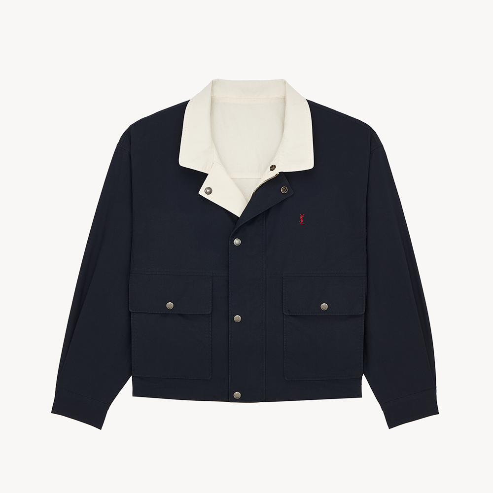 Saint Laurent CASSANDRE Reversible Jacket in Brushed Cotton Canvas #383438