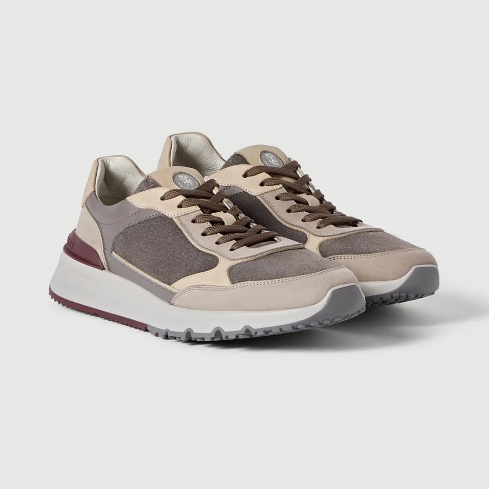 Brunello Cucinelli Shoes Brunello Cucinelli Top-quality Version Nubuck and suede runners for Man in Panama #389917 | Nigo Off